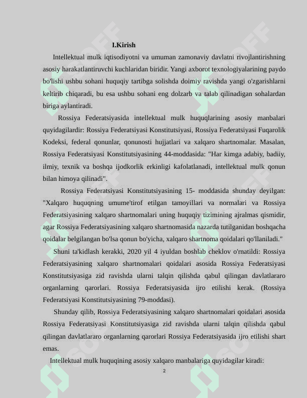 Rossiya federatsiyasida intellektual mulk huquqi 2