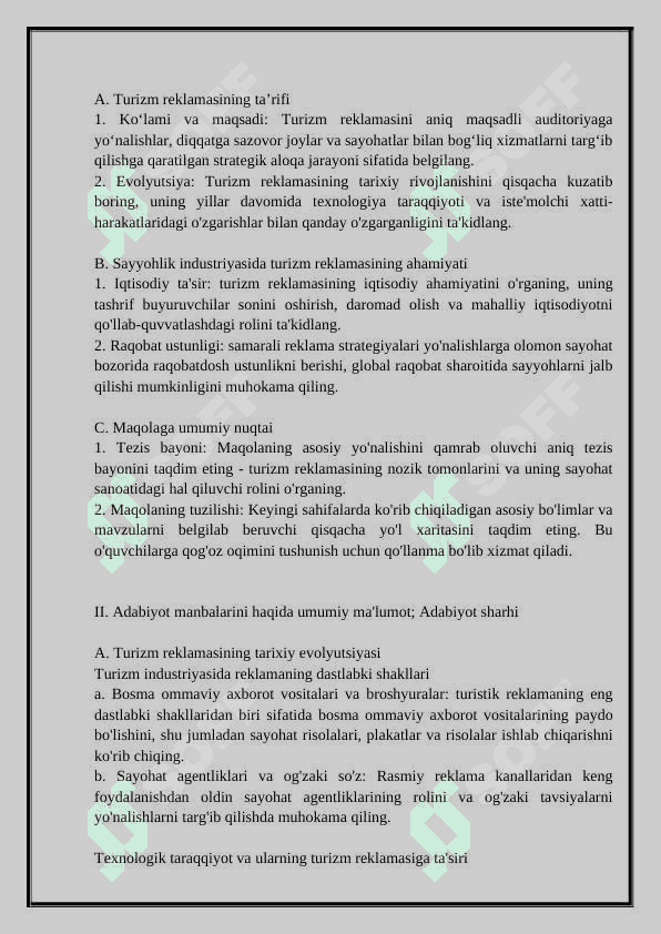 Turizmda reklama va uni yaratish jarayoni 3