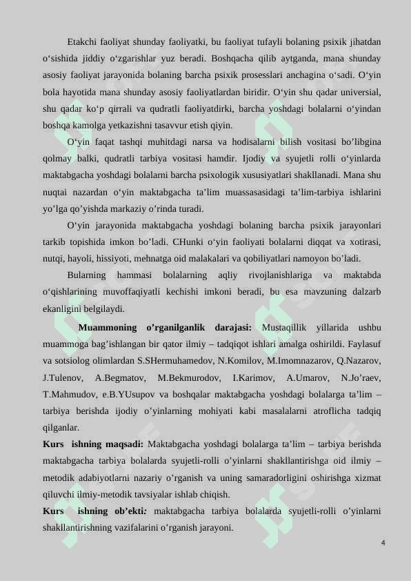 Maktabgacha tarbiya yoshidagi bolalarda xotirani rivojlanishida syujetli-rolli o‘yinlarning ta’siri 4