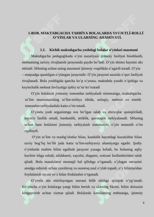 Maktabgacha tarbiya yoshidagi bolalarda xotirani rivojlanishida syujetli-rolli o‘yinlarning ta’siri 6