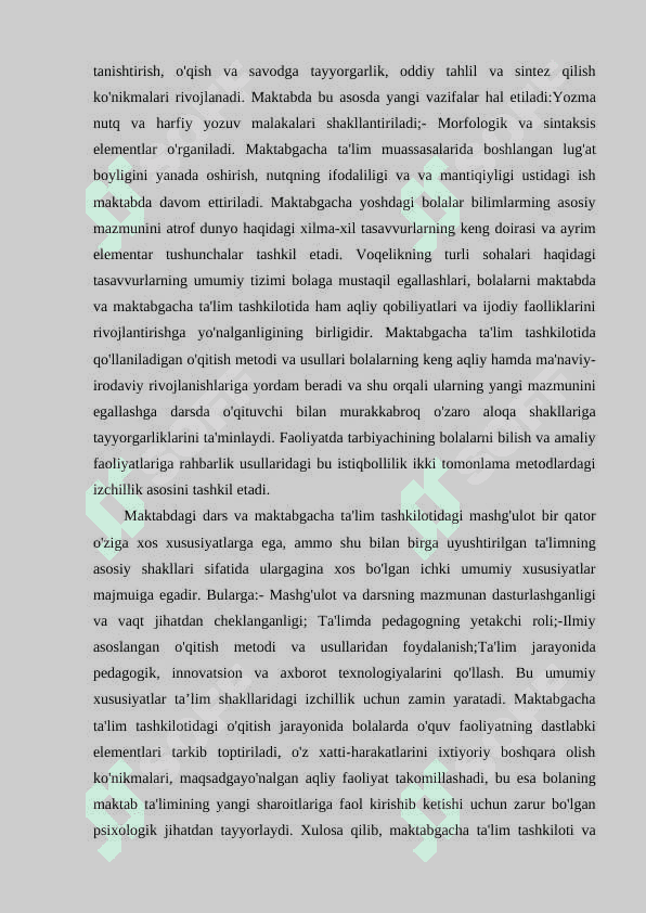 Maktabgacha yoshdagi bolalarni maktab ta’limiga tayyorlash nazariyasi 8
