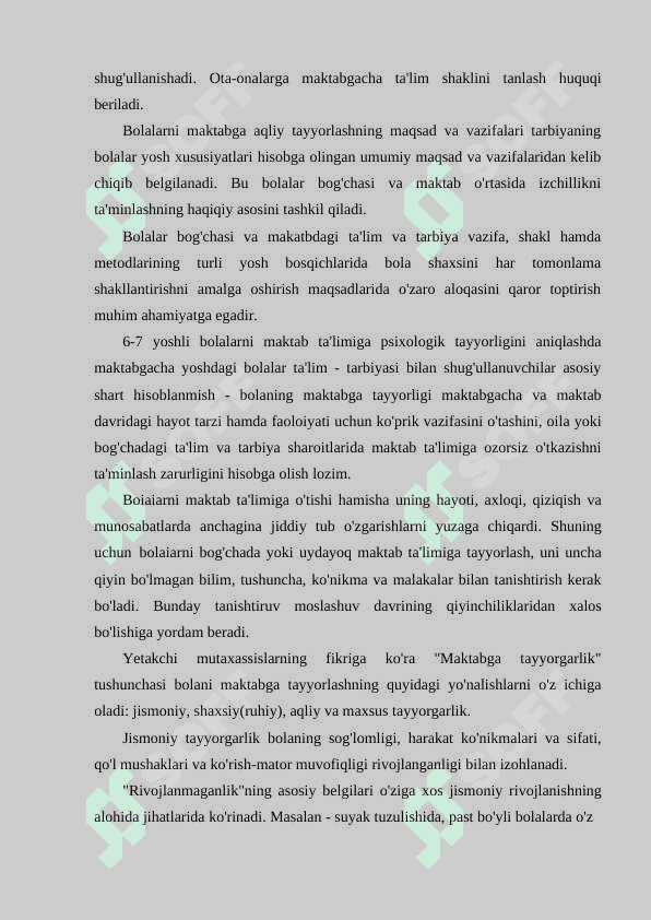 Maktabga psixologik tayyorgarlik muammosi 4