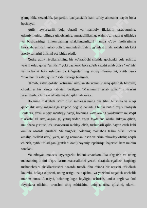 Maktabga psixologik tayyorgarlik muammosi 6