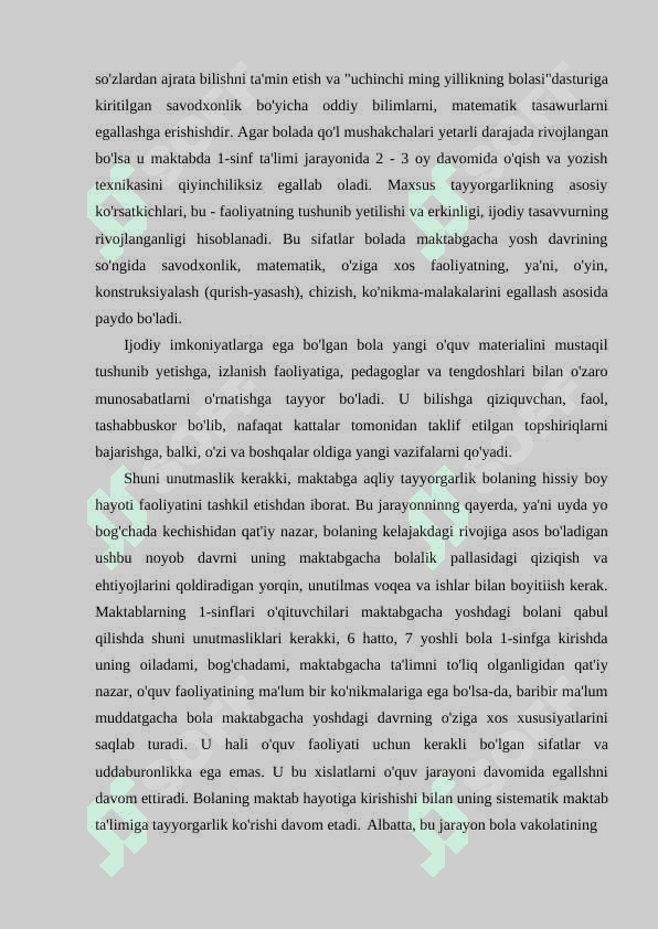 Maktabga psixologik tayyorgarlik muammosi 7