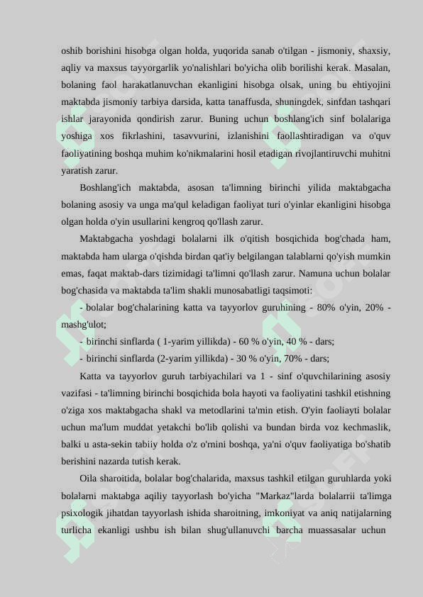 Maktabga psixologik tayyorgarlik muammosi 8