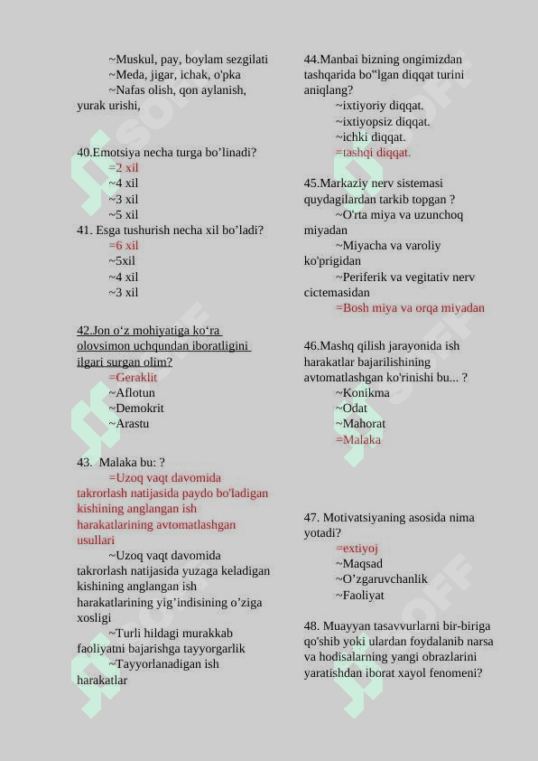 Maktab psixologlari atestatsiya savollar javobli 5