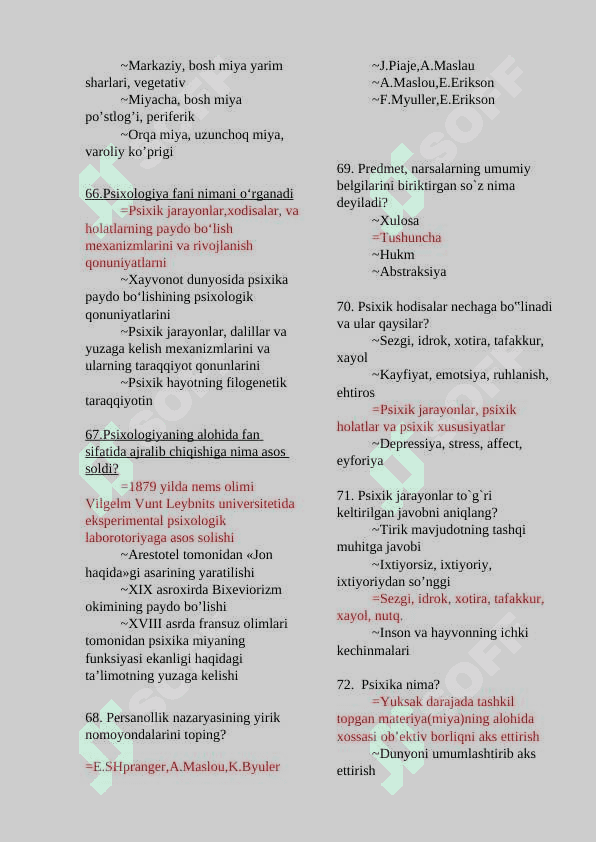 Maktab psixologlari atestatsiya savollar javobli 8