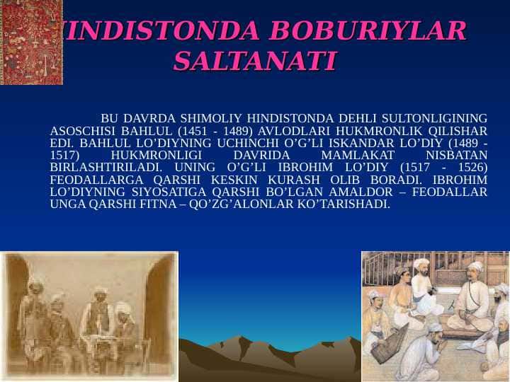 HINDISTONDA BOBURIYLAR SALTANATI