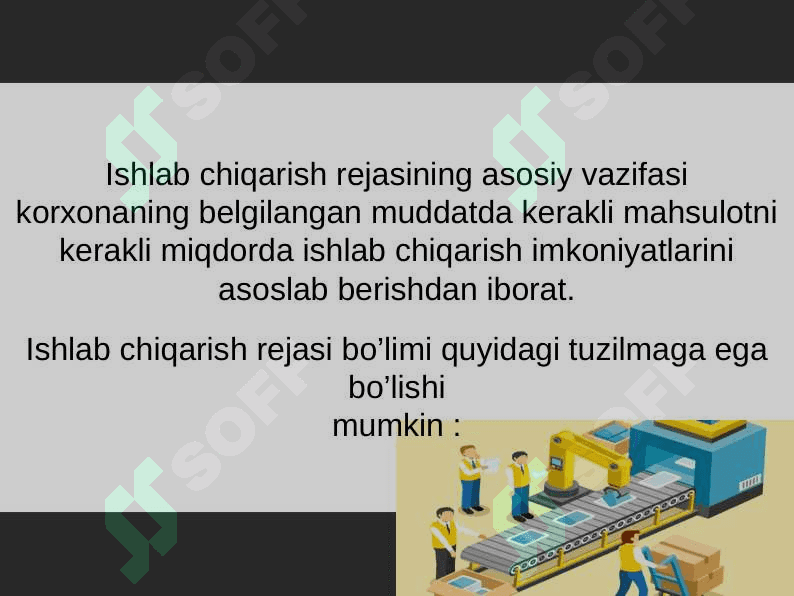 Mahsulotni ishlab chiqarish rejasi 3