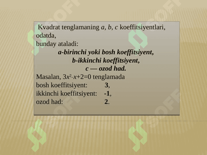 KVADRAT TENGLAMA VA UNING ILDIZLARI 3