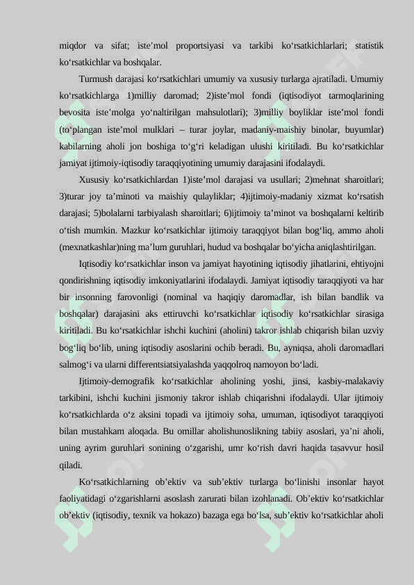 Aholi moddiy ne'matlari va xizmatlarini iste'mol qilish  ko'rsatgichlari 4