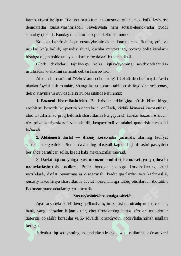 Davlat mulkini xususiylashtirish 3