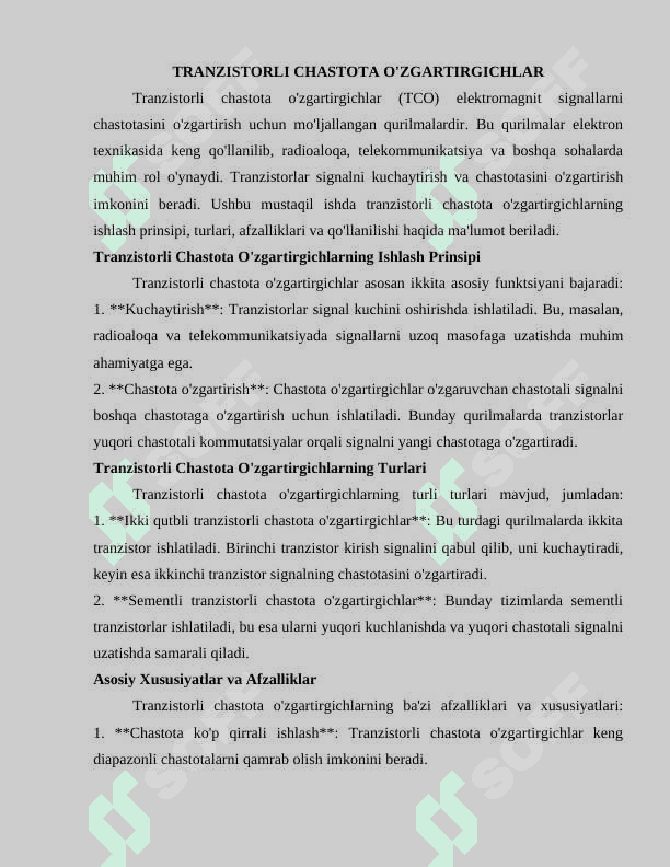 TRANZISTORLI CHASTOTA O'ZGARTIRGICHLAR 3