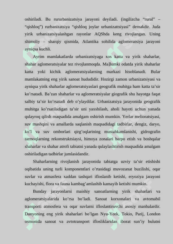 URBANIZATSIYA VA ATROF MUHITNI MUHOFAZA QILISH 4