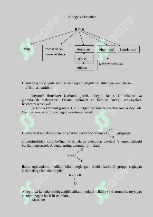 ALDEGID VA KETONLAR KONDENSATSIYA REAKSIYALARI 2
