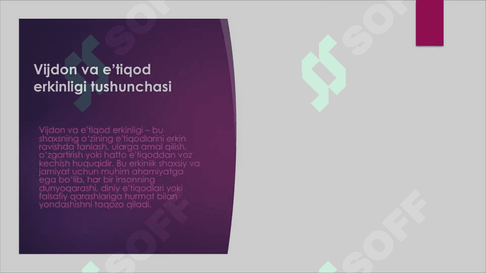 Vijdon va eʼtiqod erkinligining taʼrifi 3