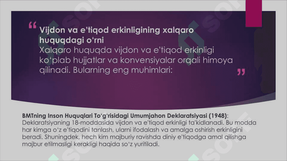 Vijdon va eʼtiqod erkinligining taʼrifi 4