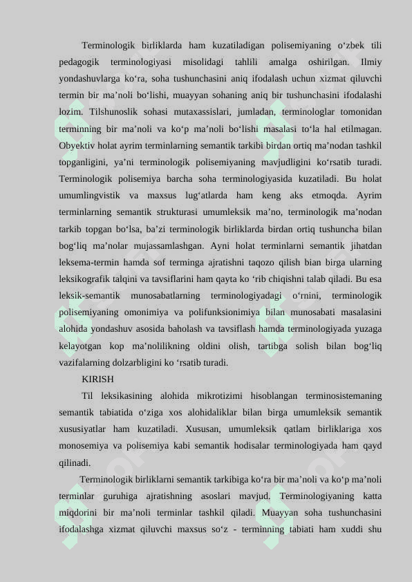 Pedagogik sohada qo'llaniladigan umumiy terminlar. 2