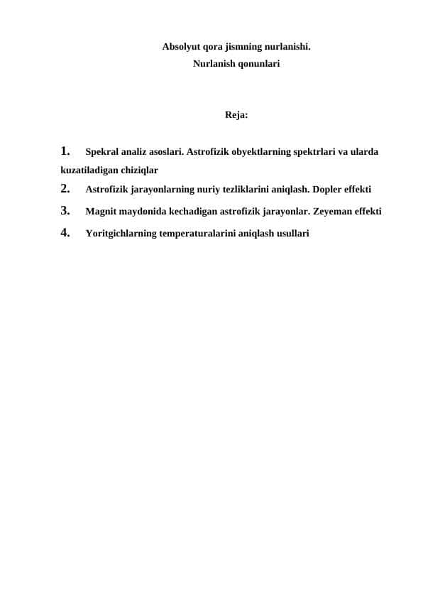 Absolyut qora jismning nurlanishi 1