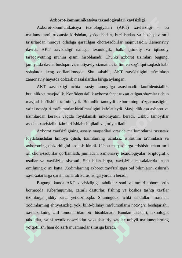 Axborot-kommunikatsiya texnologiyalari xavfsizligiga bo‘ladigan tahdidlar 3