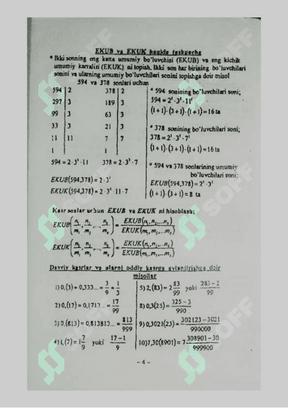 Matematika formula kitobcha | Yakkabog' 3