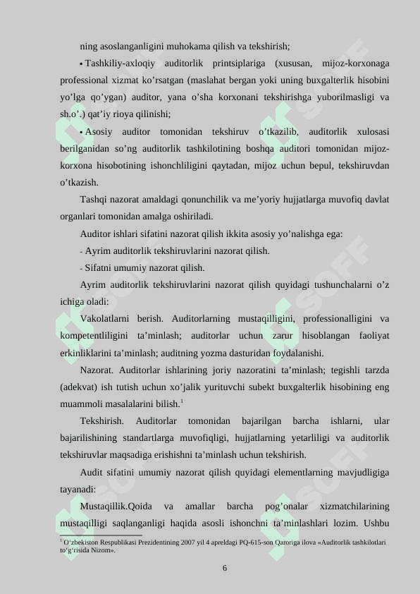 AUDITORLIK ISHINING SIFATINI NAZORAT QILISH 6