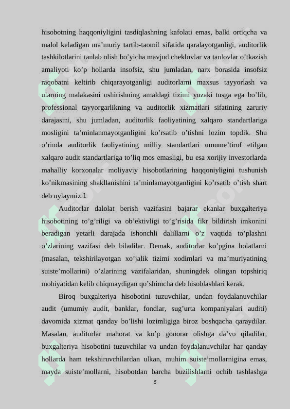 AUDITORLIK XULOSASI VA UNING TURLARI 5