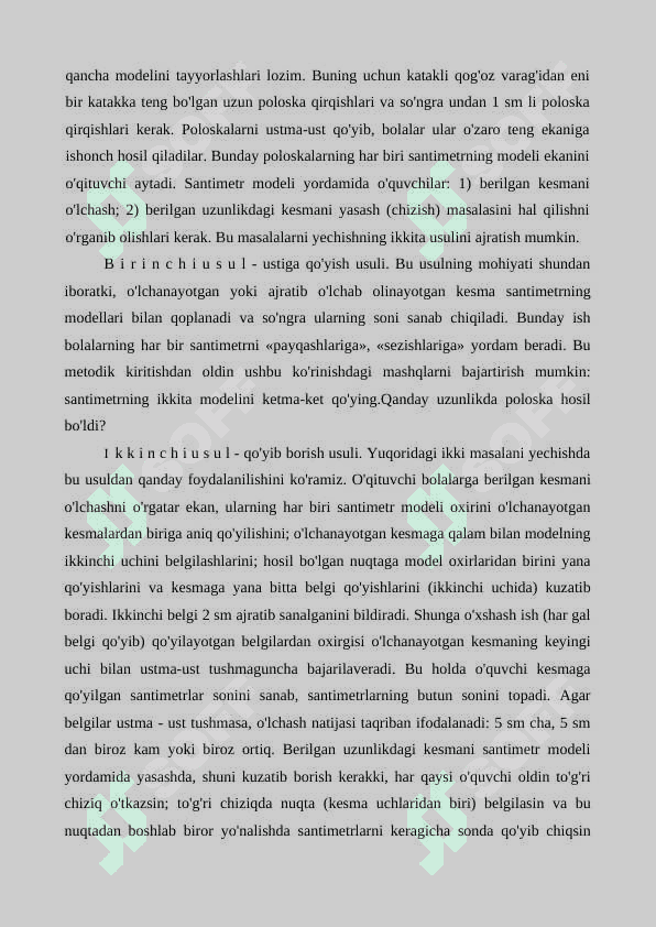 3-sinfda uzunlik o'lchov birligini o'qitish 8