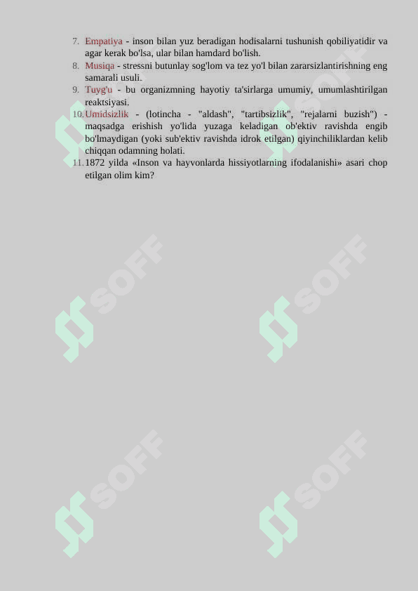 Emotsional holatlarni boshqarish.Stressni boshqarish (Krossvord) 2