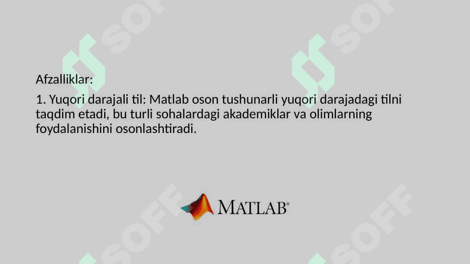 Matlab dasturi afzallik va kamchiliklari 3