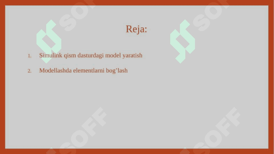 Simulink qism dasturdagi buloklarni xususiyatlari 2