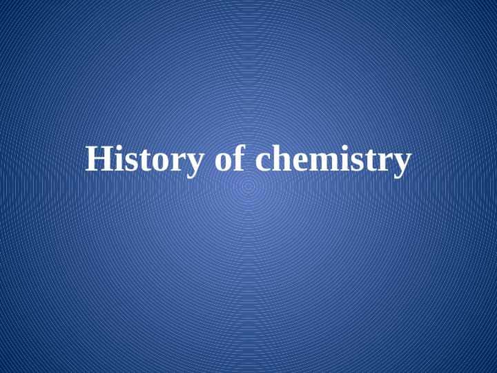 History of chemistry 1