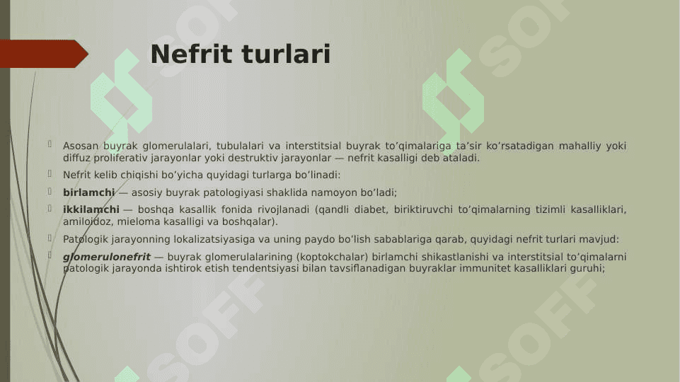 Nefritlar. Ularning turlari. 3