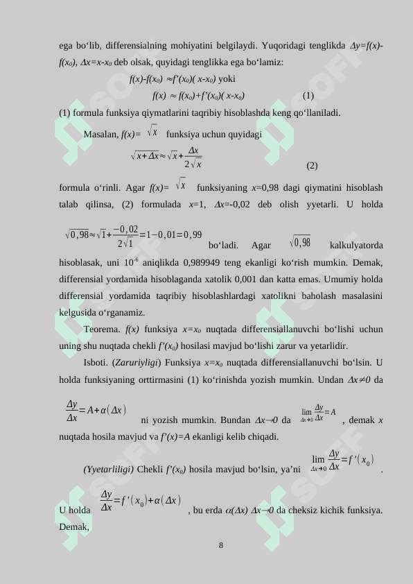 Funksiyaning yuqori tartibli differensiallari..docx 8
