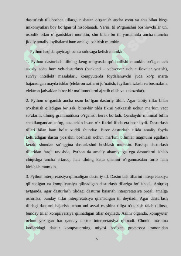 PHYTON DASTURLASH TILIDA GRAFIKA BILAN ISHLASH. 5