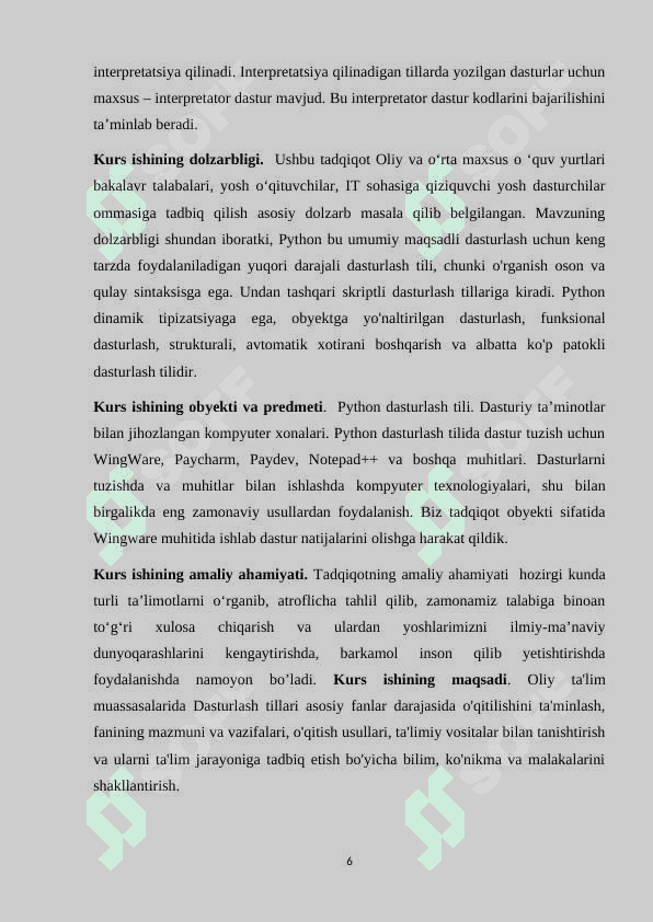PHYTON DASTURLASH TILIDA GRAFIKA BILAN ISHLASH. 6