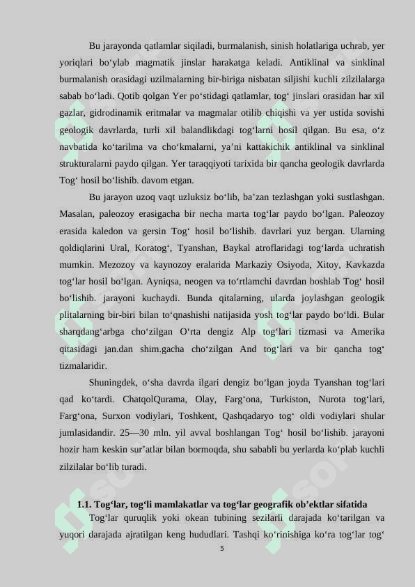 Asosiy tog' burmalanishlari 5