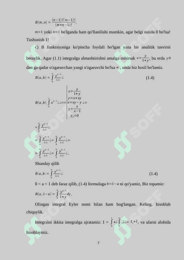 Betta funksiya va uning xossalari. 7