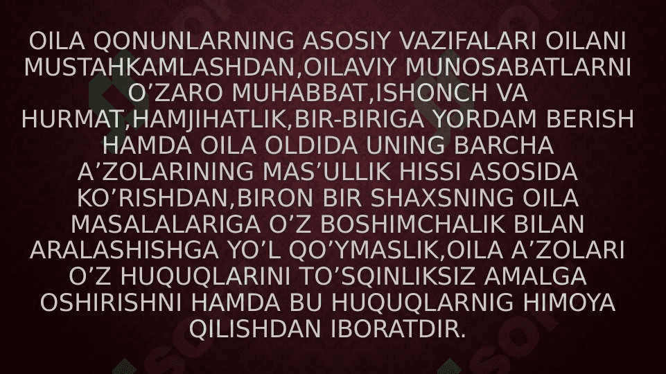 O’zbekiston Respublikasi oilaviy huquqda nikoh tushunchasi 5