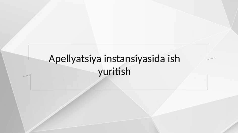 Apellyatsiya instansiyasida ish yuritish 1