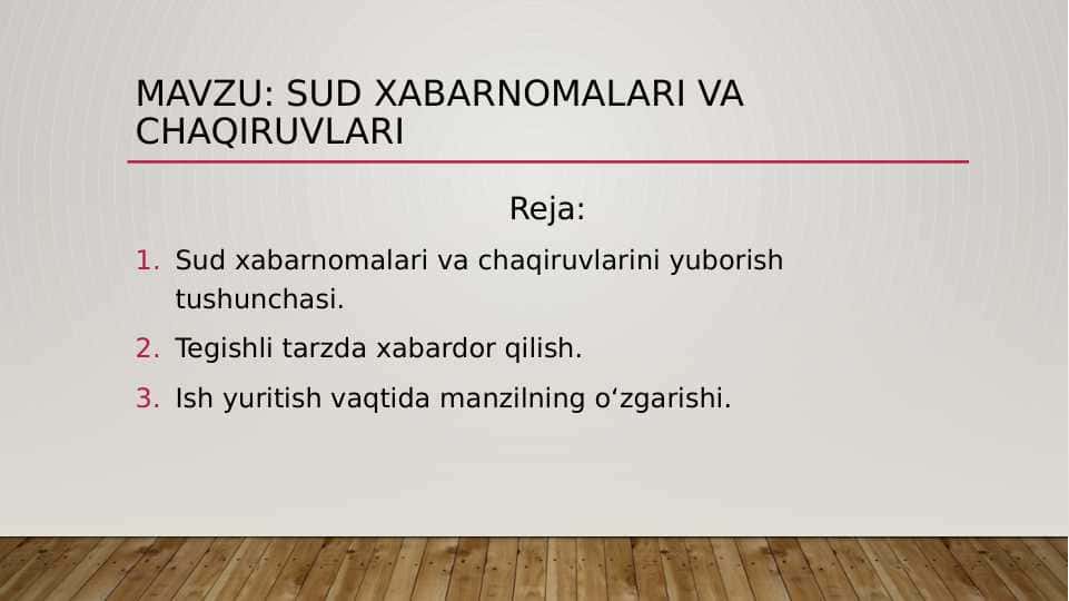 sud xabarnomalari va chaqiruvlari 1