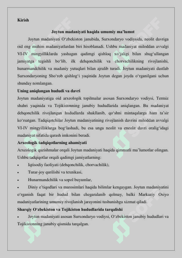 Joytun madaniyati mavzuida ilmiy ma’ruza  25 2