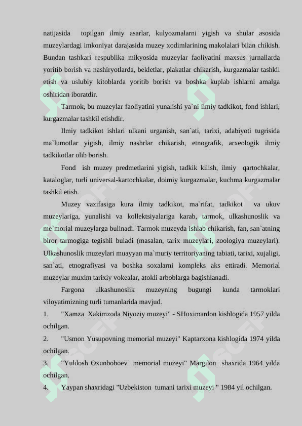 O‘zbekiston davlat tarixi muzeyining ekspozitsiyalarini o‘rganish 3