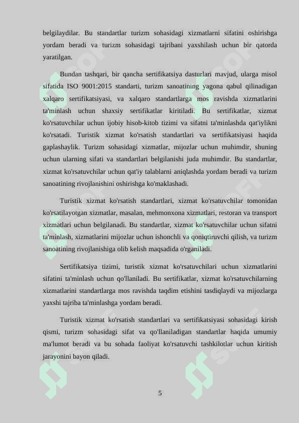 TURIZM XIZMATLARINI KO'RSATISH LITSENZIYALASHTIRISH 5