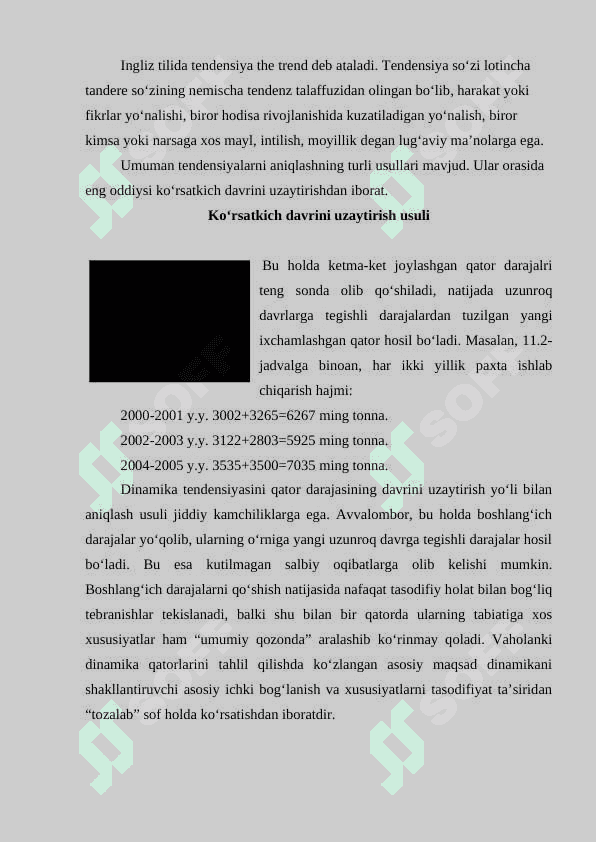 Uzoq muddatli rivojlanish tendensiyalarini aniqlash usullari. 2