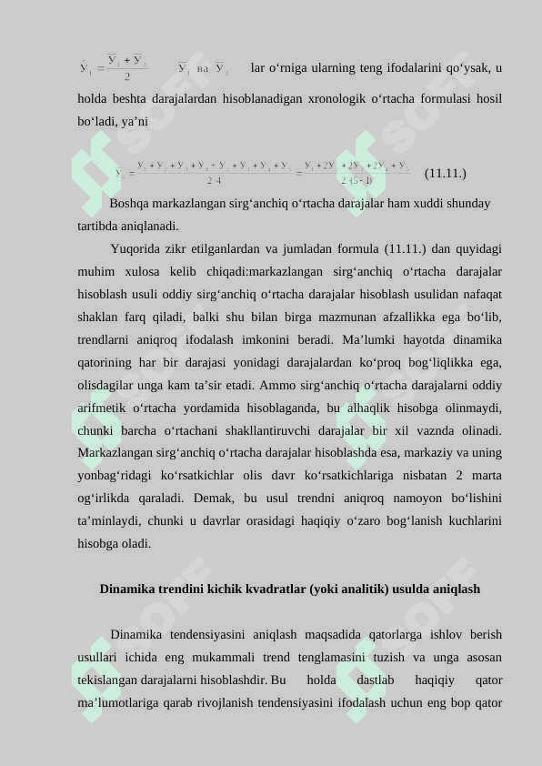 Uzoq muddatli rivojlanish tendensiyalarini aniqlash usullari. 5