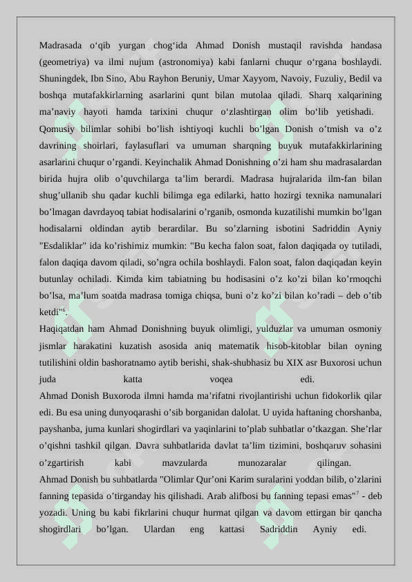 Ahmad Donishning “Tarjimayi holi amironi Buxoroyi sharif” asari  24 4