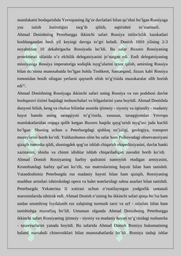 Ahmad Donishning “Tarjimayi holi amironi Buxoroyi sharif” asari  24 7