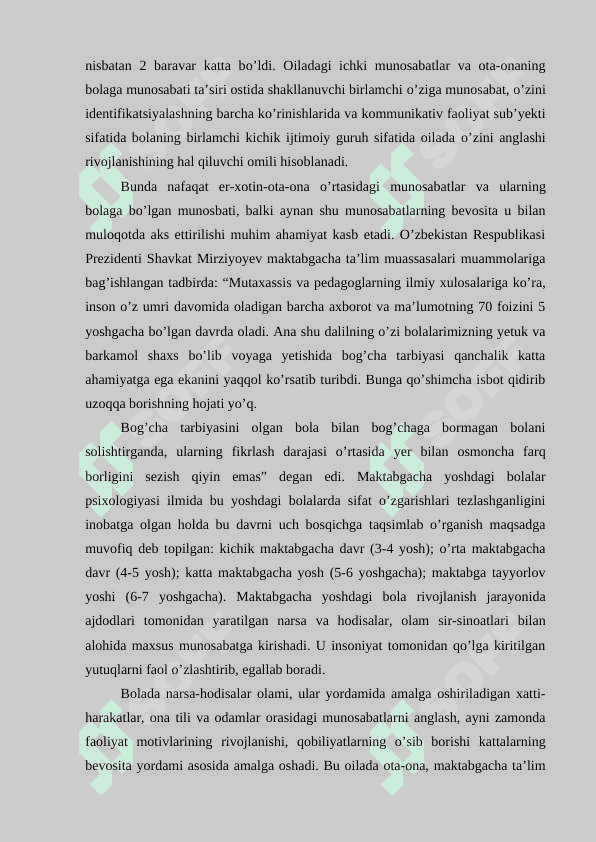 Maktabgacha tarbiya yoshida egosinterizmning shakllanishi 4