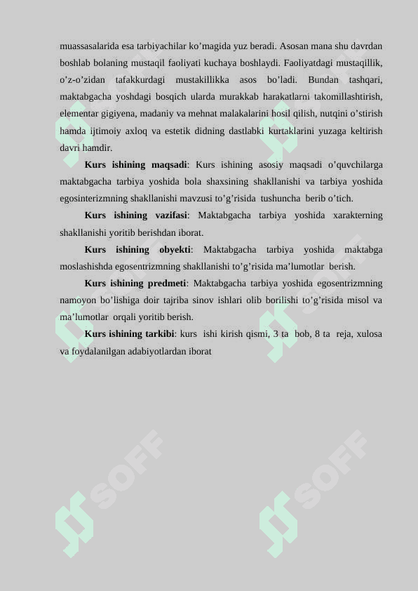 Maktabgacha tarbiya yoshida egosinterizmning shakllanishi 5